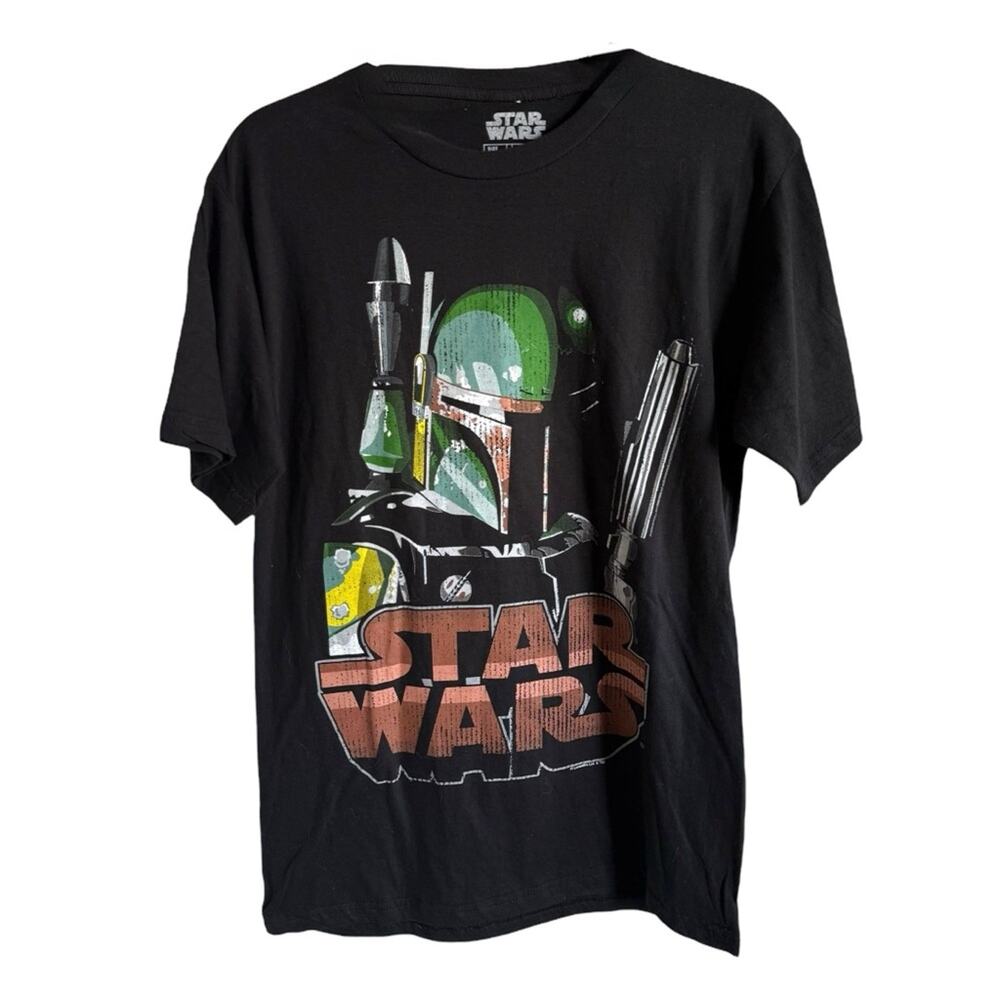 Star Wars Black Boba Fett Short Sleeve Tee Size Medium